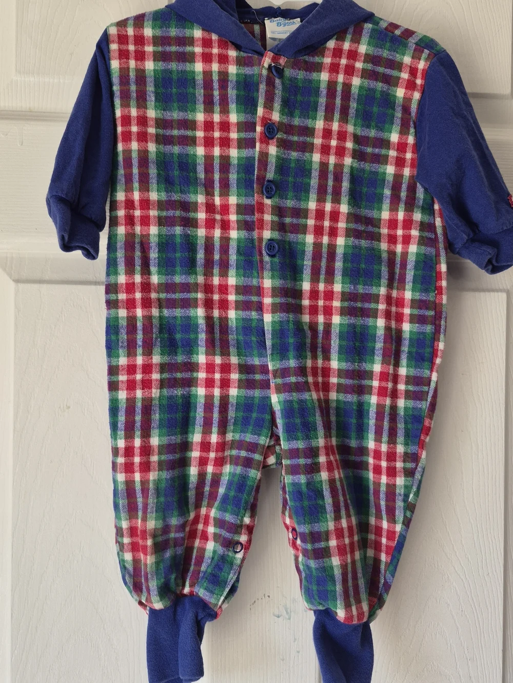 OshKosh B'gosh Hooded Plaid Sleep Sack - Blue, Green & Red